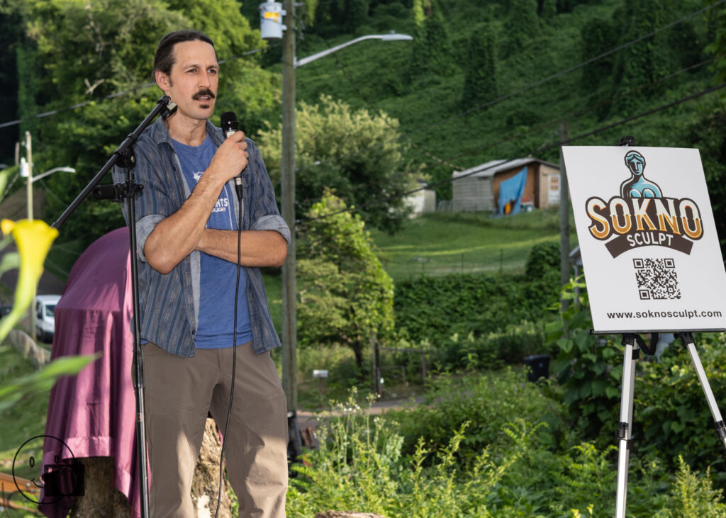 Wilson speaks at the SoKno Sculpt unveiling photo